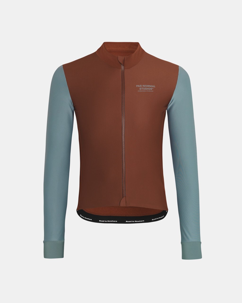Men's Mechanism Thermal Long Sleeve Jersey - Mahogany / Dusty Teal