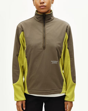 Pas Normal Studios //Off-Race Light Fleece Half-Zip Moss Green — 5