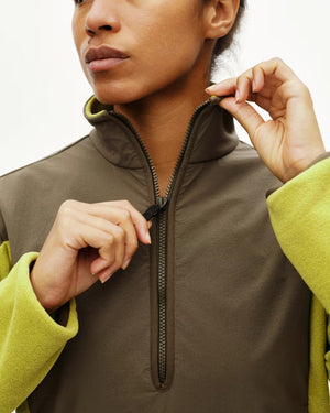 Pas Normal Studios //Off-Race Light Fleece Half-Zip Moss Green — 6