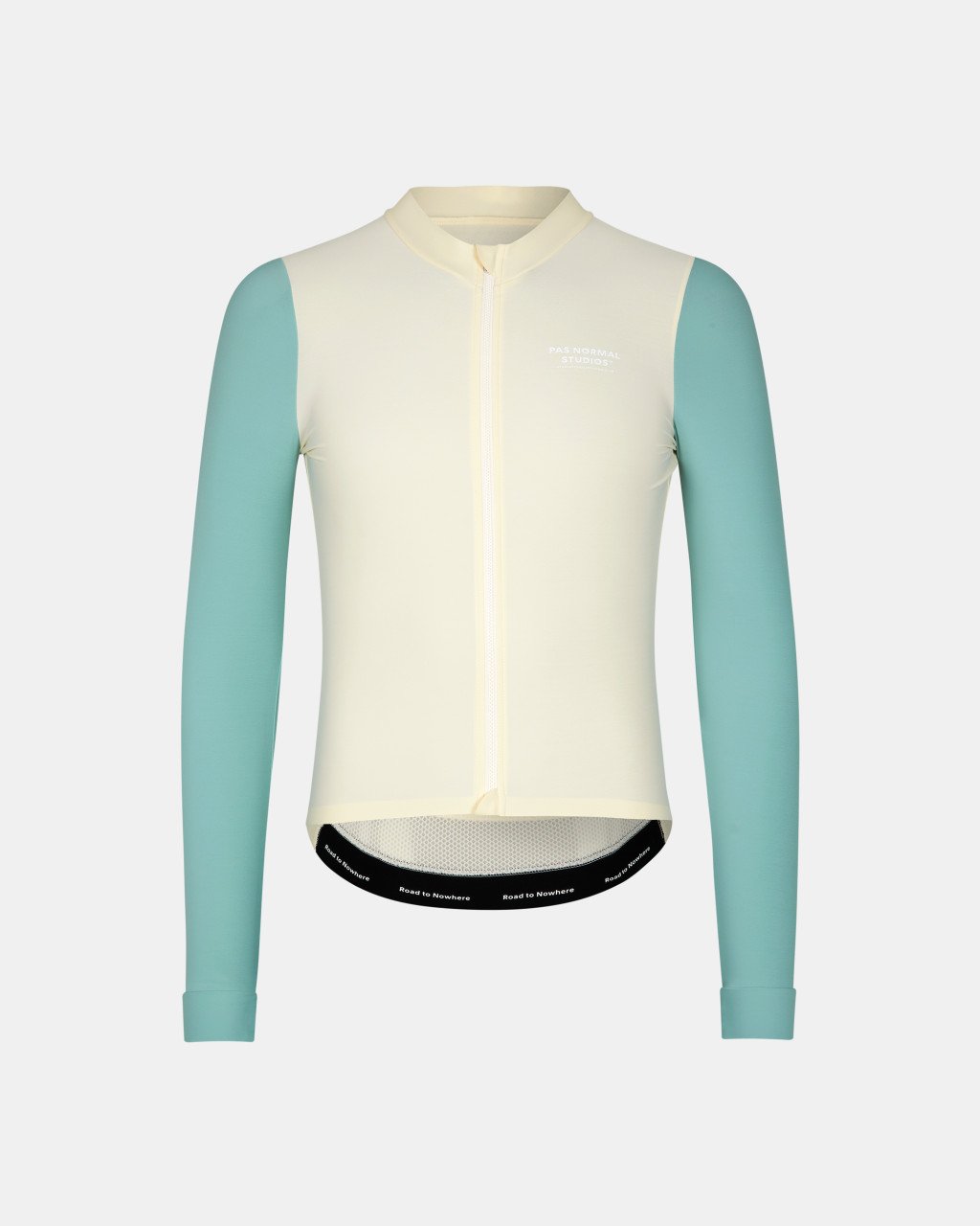 Men's Mechanism Long Sleeve Jersey - Off-White / Light Teal